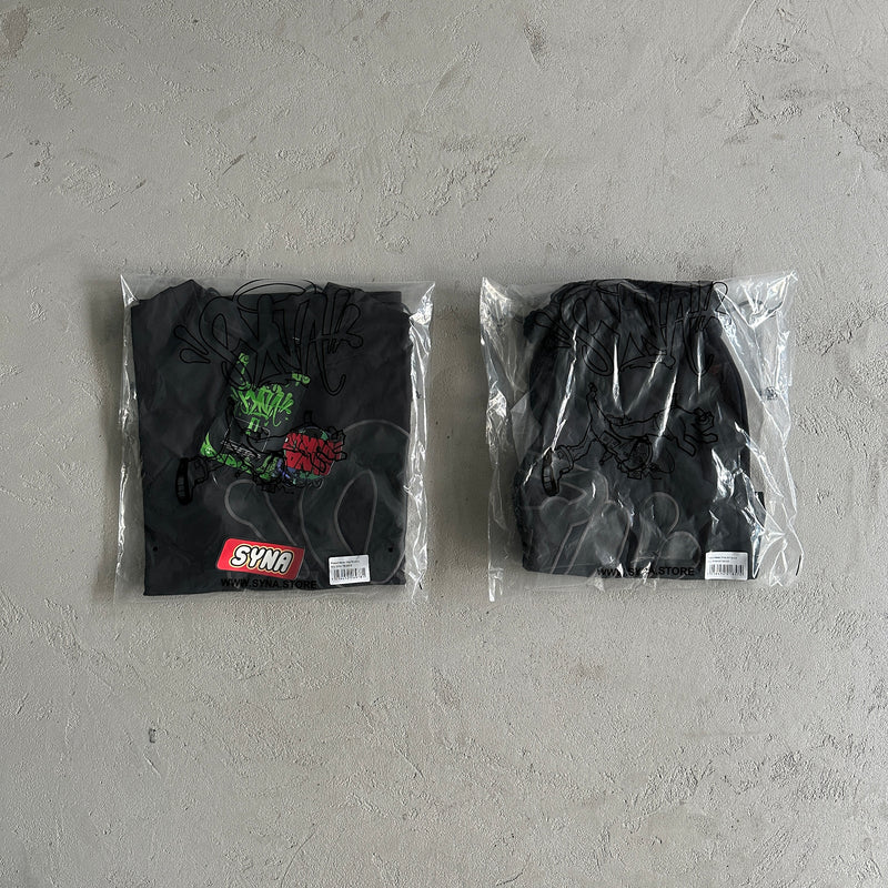 SYNA T SHIRT & SHORTS BLACK